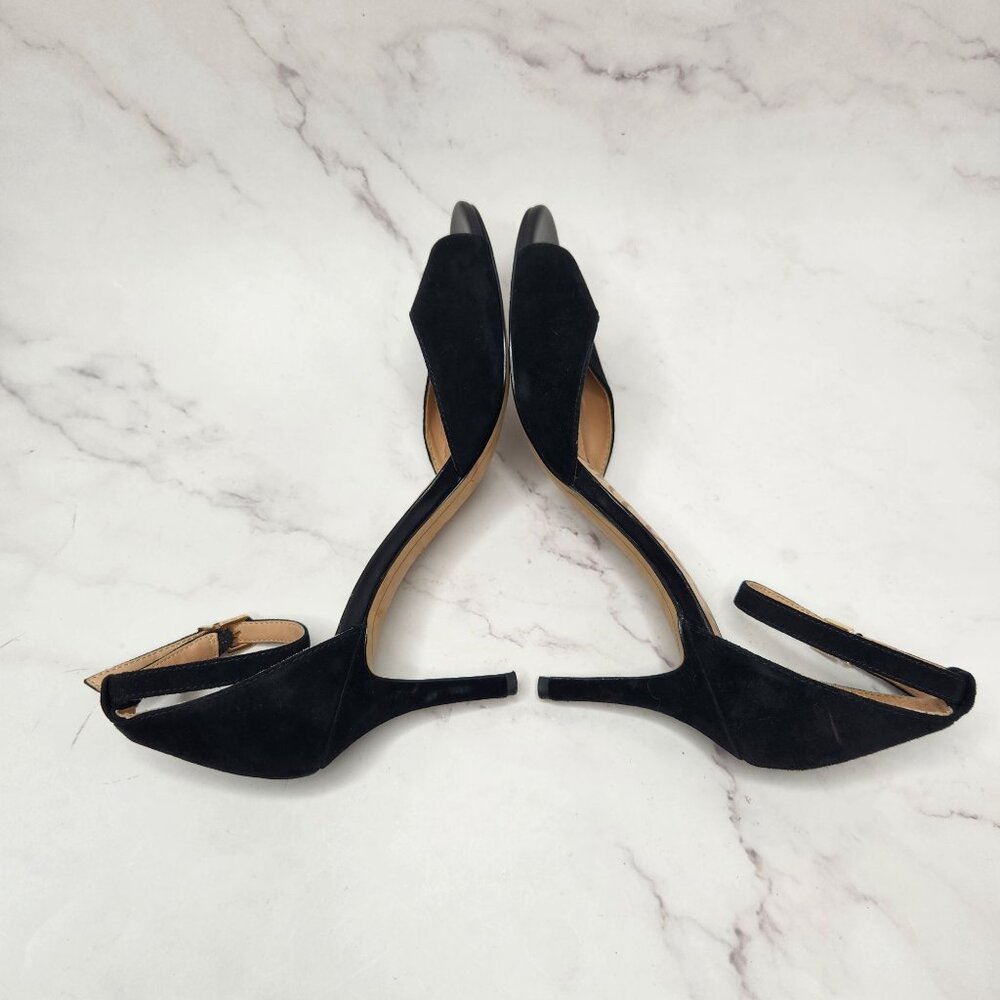 Sam Edelman Porchia Black Suede Stiletto Heels Ankle Strap Women's 7.5 - Picture 4 of 9